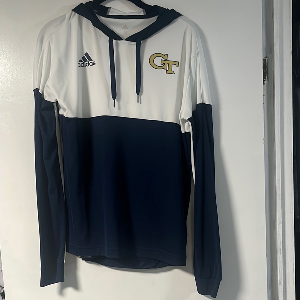 Adidas Navy and White Lightweight Hoodie with GT Logo